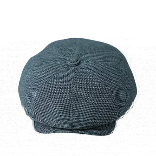 Gamble & Gunn Gosford Baird McNutt Blue Dogtooth Check Irish Linen Button Top Cap