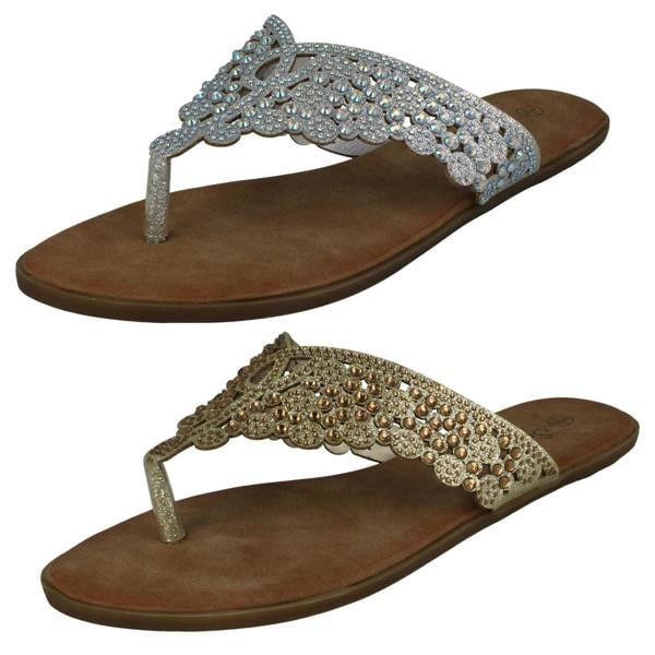 Savannah Ladies Savannah Diamante Toepost Sandals