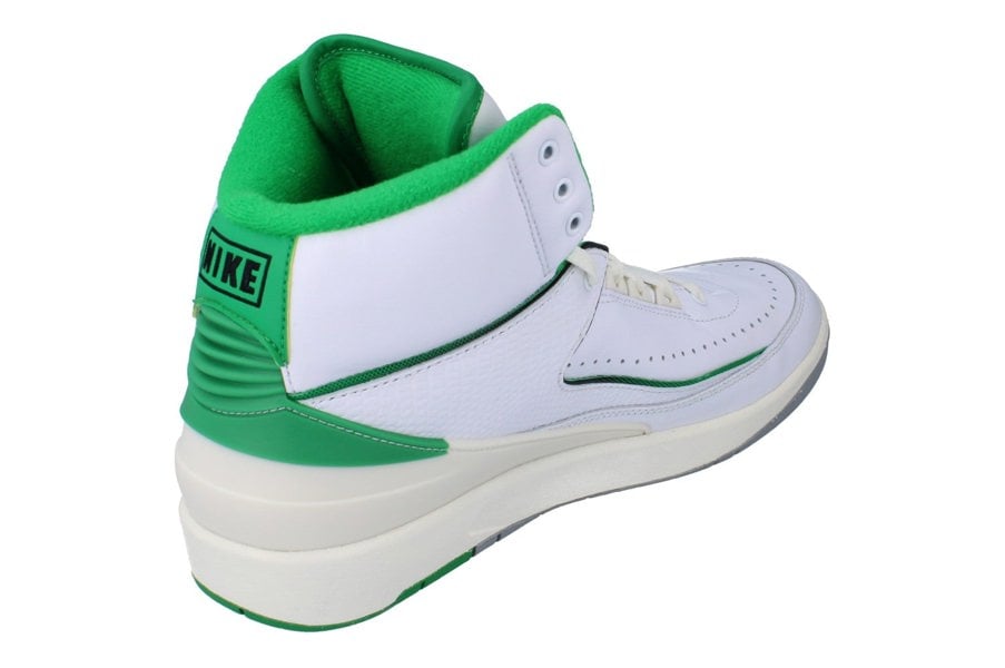 Nike Air Jordan 2 Retro Mens Basketball Trainers Dr8884  103 - White Lucky Green Sail 103 - Photo 2