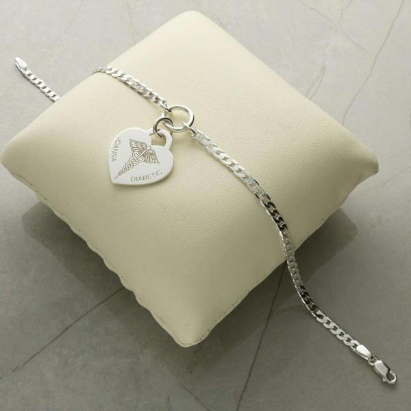 Christopher James of London Sterling Silver Medic Heart Charm Bracelet With Engraving