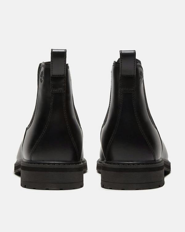 Timberland Stormbucks Mens Full Grain Leather Mid Chelsea Boots - Black | CHO | Designer Mens Chelsea Boots