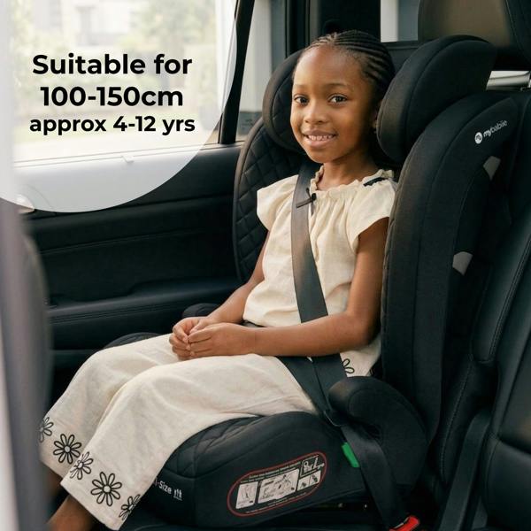 My Babiie MBCS23 Lite i-Size (100-150cm) High Back Booster Car Seat - Quilted Black
