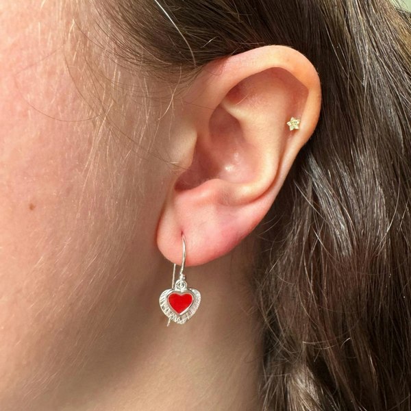 Red Love Heart Earrings - Reeves & Reeves