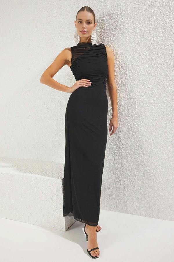 WOVCOR Tulle Knit Evening Dress