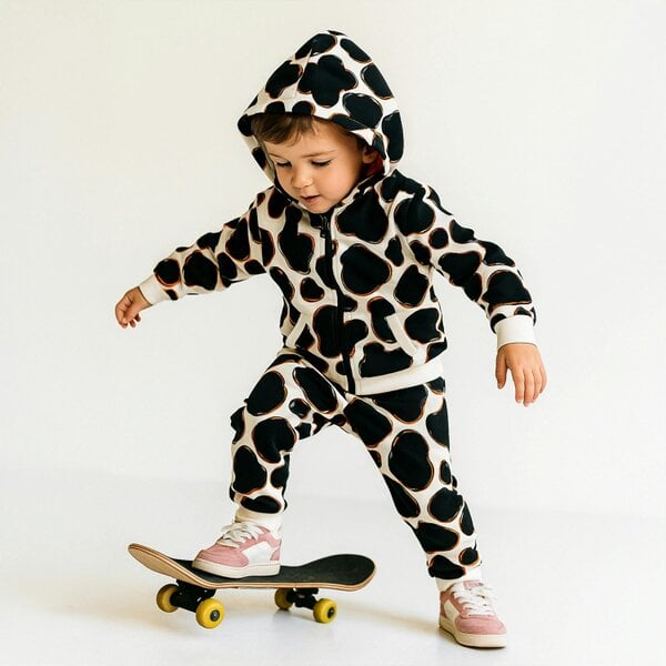Lucy & Sam Cow Reversible Hooded Top