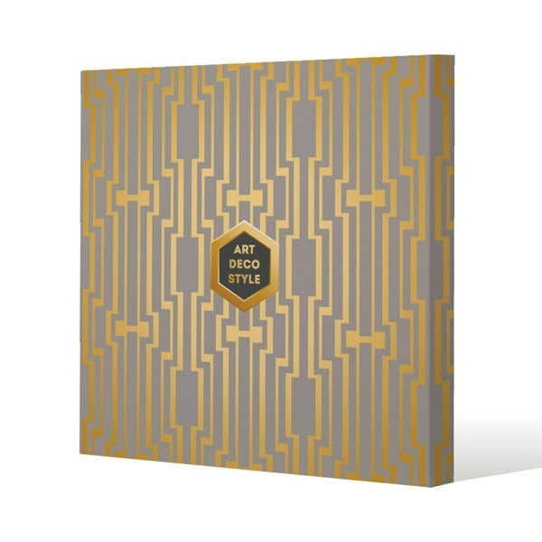 Benjamin Tate Design Art Deco Style Slim Style Canvas Print  90x90cm , 15mm Slim Real wood.