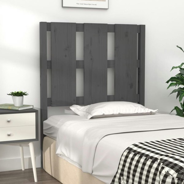 Berkfield Bed Headboard Grey 80.5x4x100 cm Solid Wood Pine