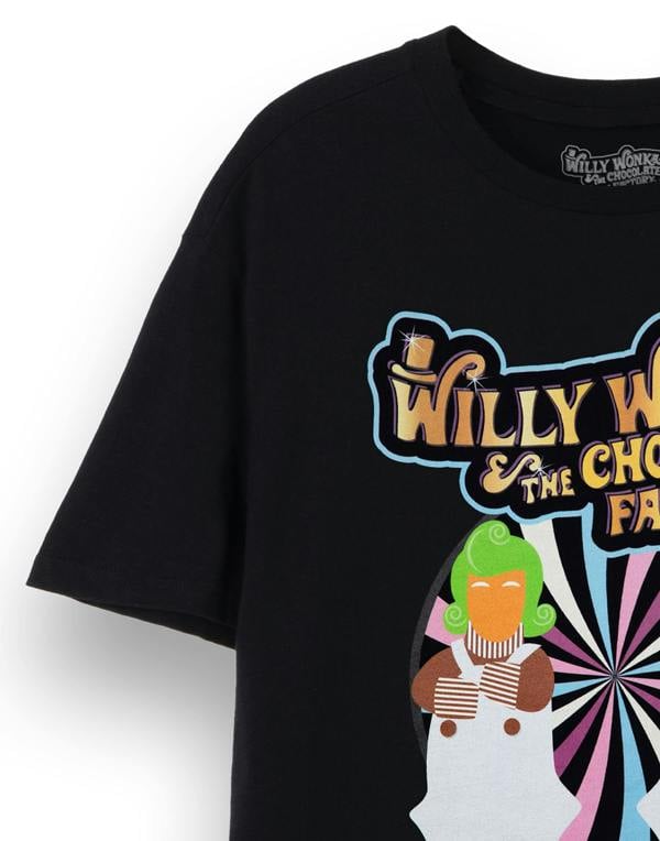 Wonka Unisex Black Willy Wonka Short Sleeved T-Shirt
