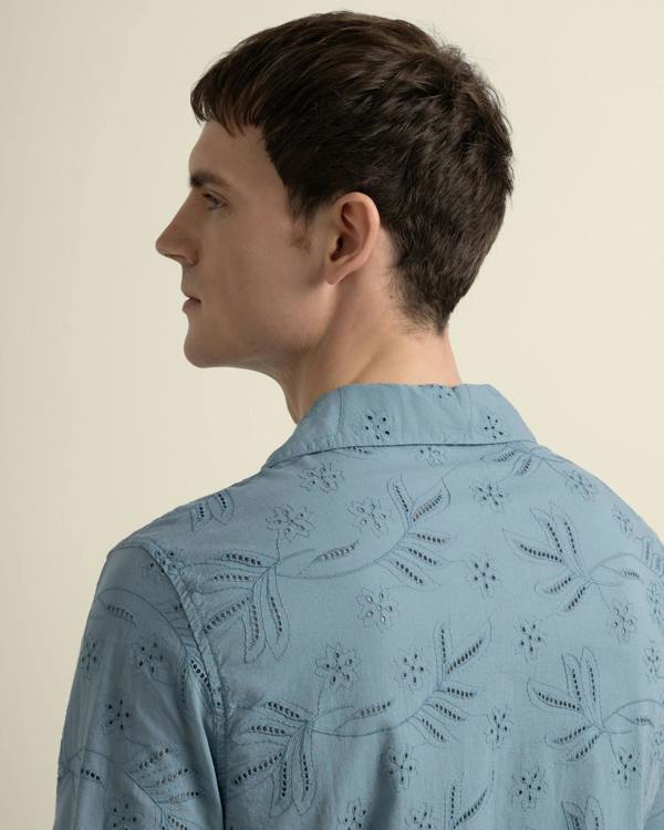 Larsson & Co Daan - Floral Embossed Short Sleeve Shirt