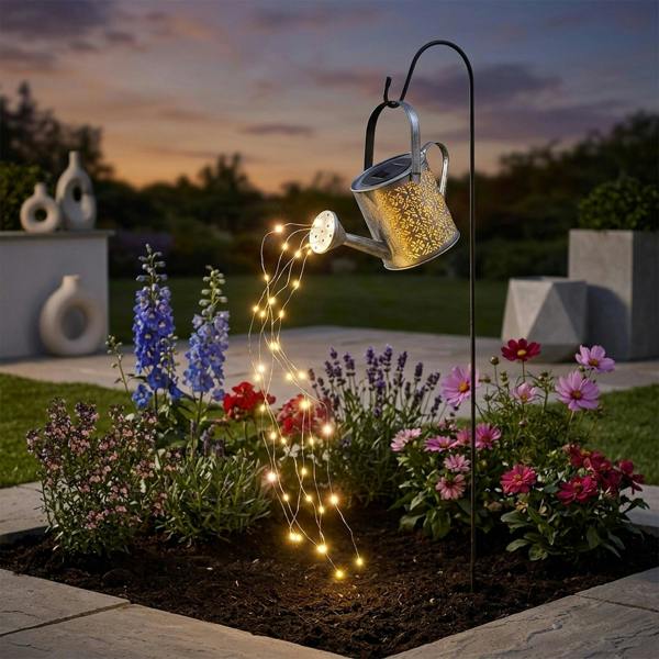 Garden Greatness Lunaria Damasque Solar Watering Can Stake Light
