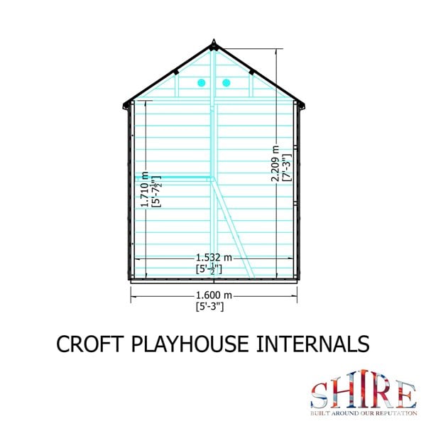 Shire Croft 5x5 Childrens Playhouse with 12mm Shiplap cladding - Best Shed