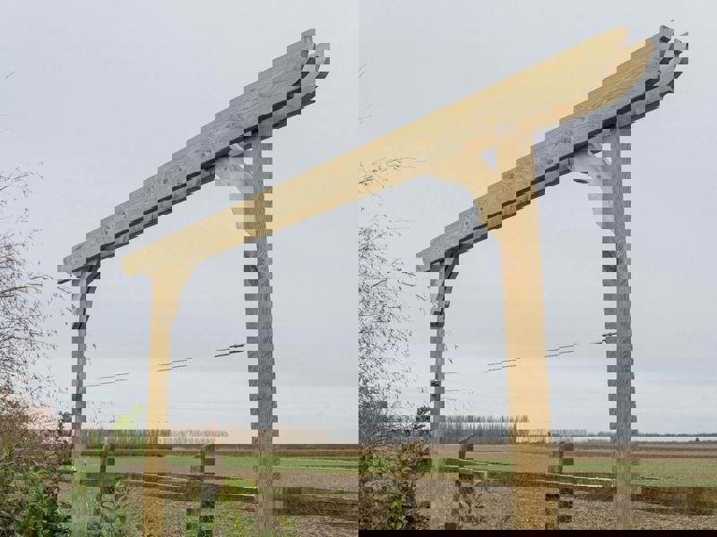 Arbor Garden Solutions Screen Double Beam Pergola, Plant Climbing Arbour - Corbel Sculpted Brace