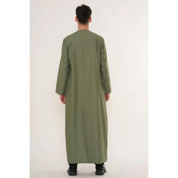TT-008 - Men's Emirati Omani Arab Tassel Thobe - Olive - Thobez - 14
