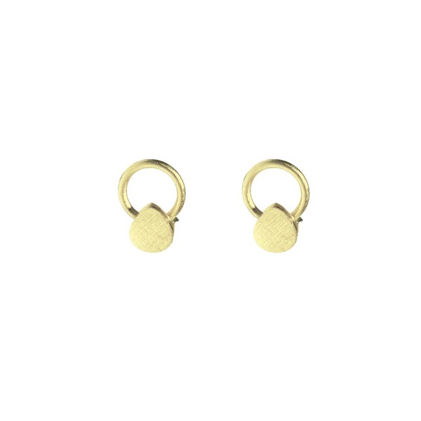 Spero London Sterling Silver Natural Textured Drop Stud Earrings