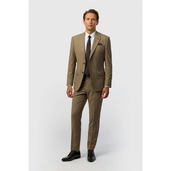 Ted Baker Tailored Fit Oatmeal Texture Puppytooth Jacket