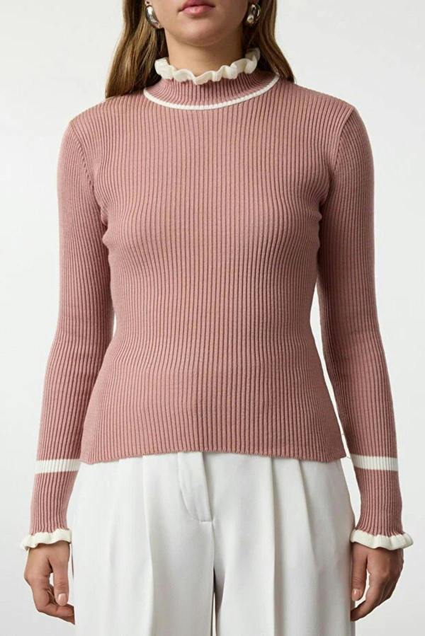 WOVCOR Color Block Knit Sweater