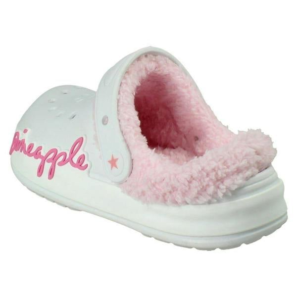 Pineapple Girls Pineapple Light Up Fluffy Lined Clogs H2719