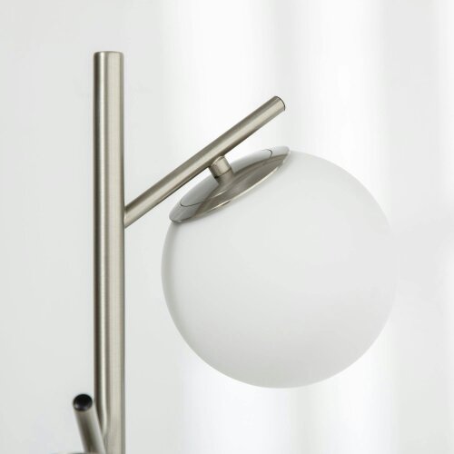 Wyld Haus Moretta Metal Silver 3 Light Tree Floor Lamp With Globe Shades And Steel Base