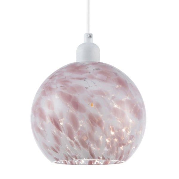 Modern Pink and White Snowflake 20cm Glass Pendant Ceiling Lamp Shade Image 1