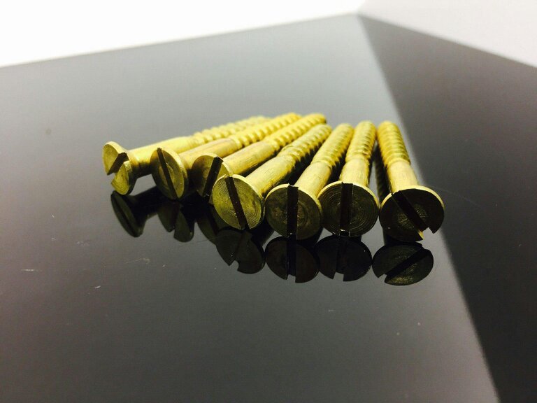 Fixaball No. 5 (3.2mm) Brass Countersunk Slotted Woodscrews