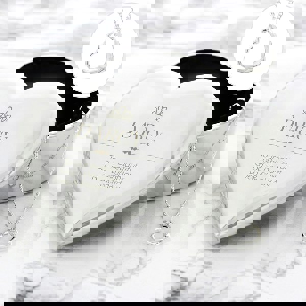 Personalised Memento Company Personalised Elegant Crown Heart Trinket Box & Sterling Silver Necklace Set