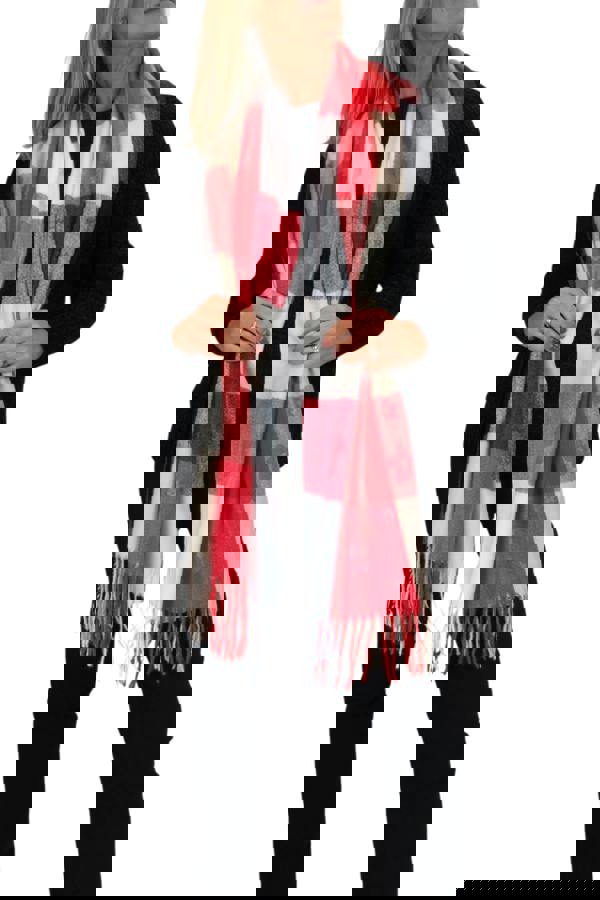 Paulo Due Wool Blend Pashmina Scarf With Floral Details