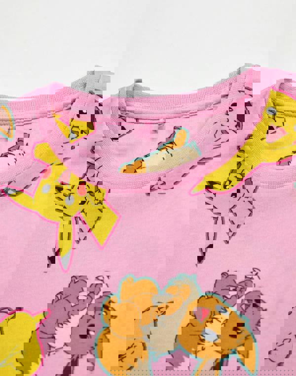 Pokemon Girls Pink Pikachu & Eevee Multi-Pack of 2 Short Sleeve Long Leg Pyjama Set