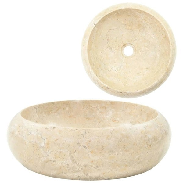 Berkfield Sink 40x12 cm Marble Cream