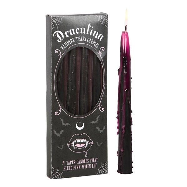 Serano Set of 4 Pink Vampire Tears Taper Candles