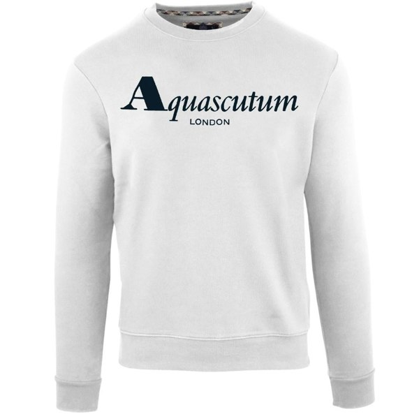 Aquascutum Bold London Logo Sweatshirt - White