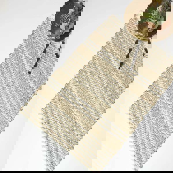 HOMESCAPES Arlyn Natural Striped Handwoven Jute Rug