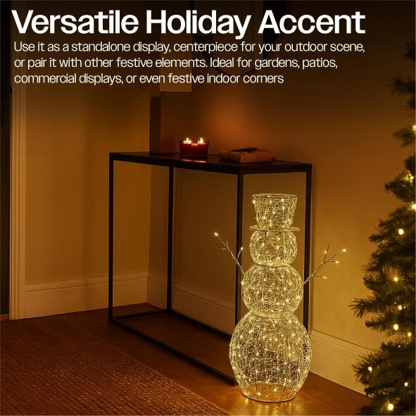 Scotts of Stow Xmas Haus 60CM FloorMounted LED Christmas Holiday Festive Snowman