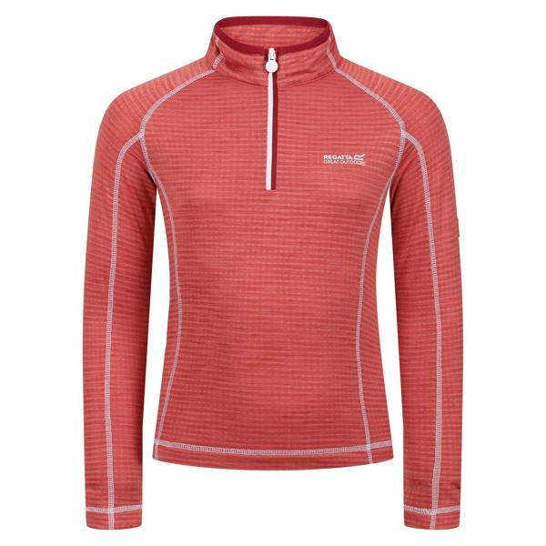 Regatta Childrens/Kids Berley Half Zip Long Sleeved Top - Mineral Red - 