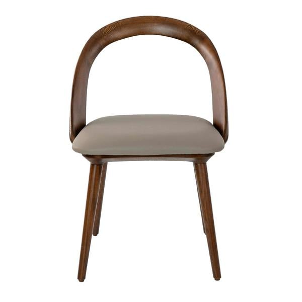 Angel Cerdá Walnut and mink leatherette chair 4063