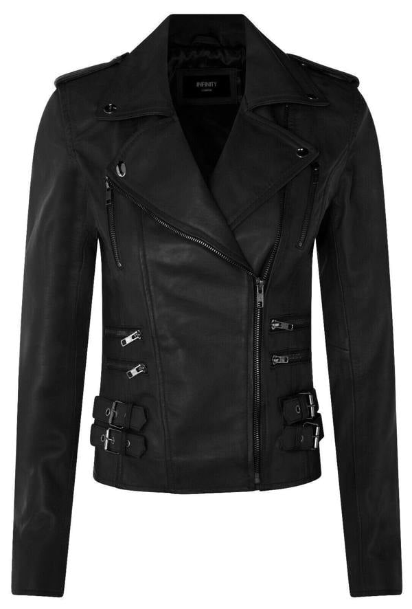 Infinity Leather Womens Leather Brando Biker Jacket - Orlando