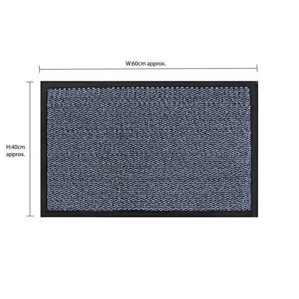 JVL Heavy Duty Commodore Backed Barrier Door Floor Mat, Blue, 40x60cm