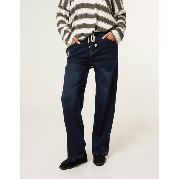 Blue Vanilla Elasticated Waist Jeans With Tie