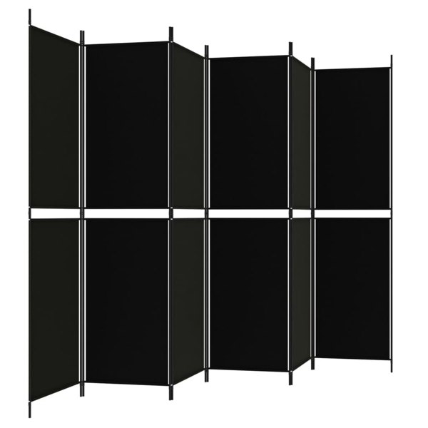 Berkfield 6-Panel Room Divider Black 300x200 cm Fabric