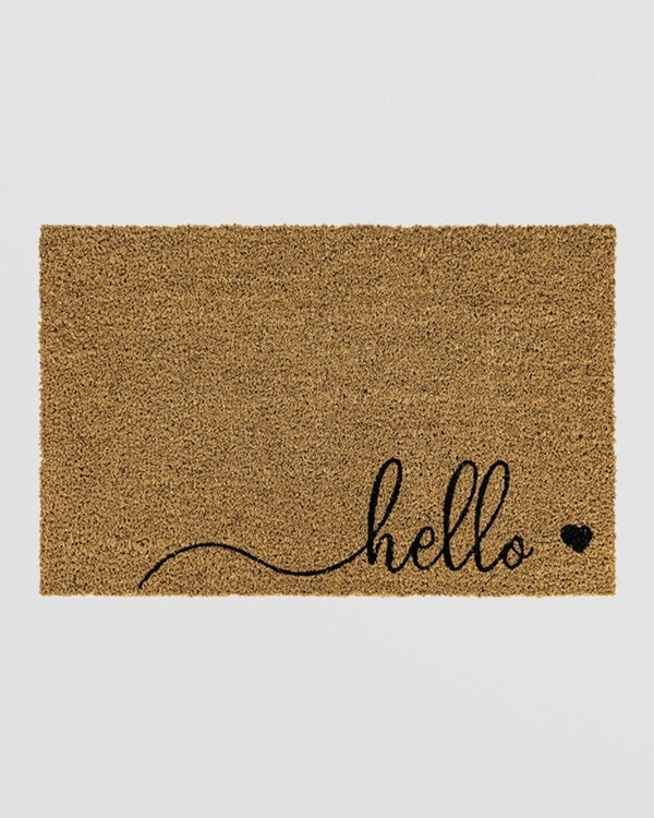 Hello Scribble Heart Doormat