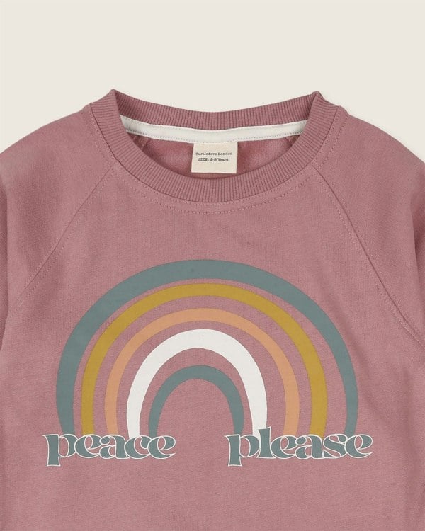 organic cotton Pink Peace Please Slogan Print Sweatshirt - image 4