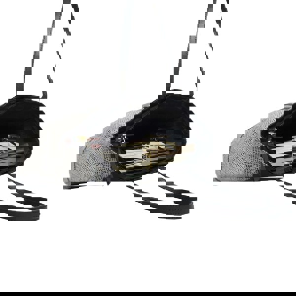 Assots London 'Klara' Black Animal Snake Print Real Leather Designer Tote Bag