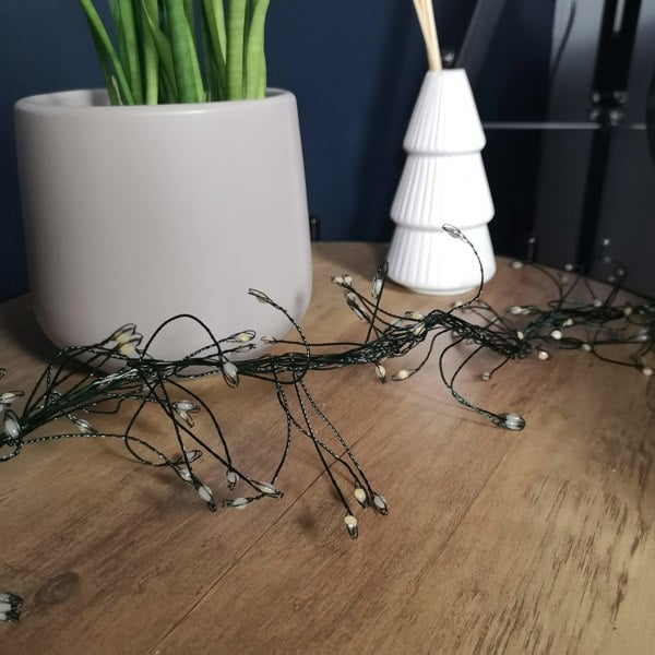 Samuel Alexander 5.4m Warm White LEDs Green Garland Wire Light Christmas Decoration with Timer