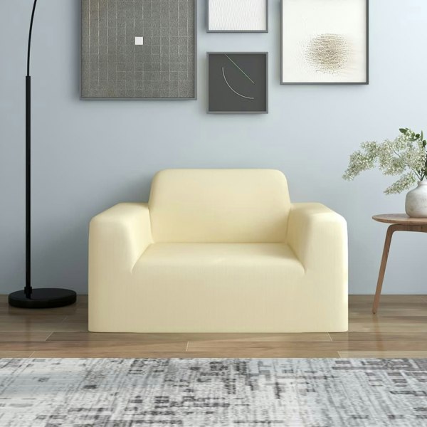 Berkfield Stretch Couch Slipcover Cream Polyester Jersey