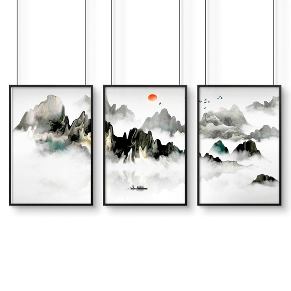 Japanese room decor | set of 3 wall art prints