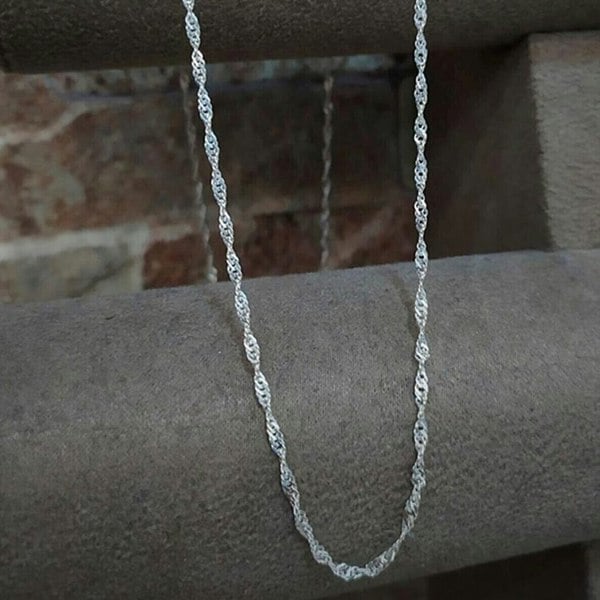 Spero London Twisted Curb Singapore Sterling Silver Chain Adjustable size