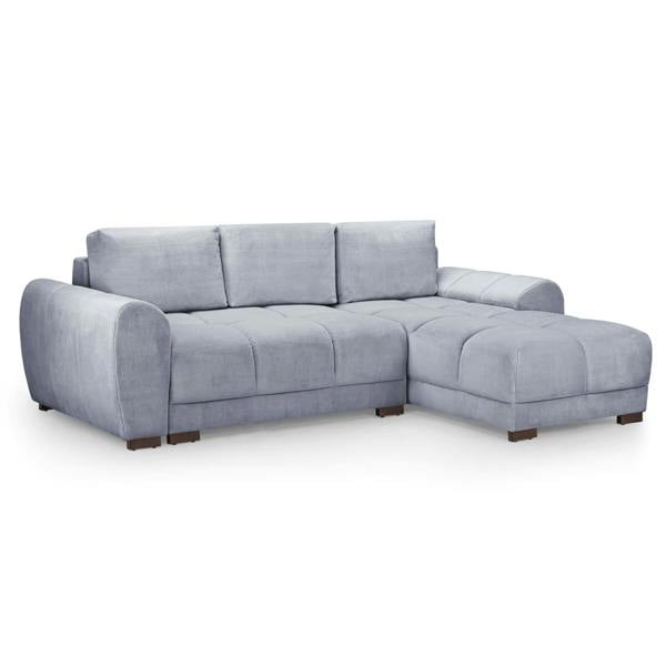 Furnishings For Less Zura Plush Velvet Large 3 Seater L Shaped Universal Corner Sofa Bed