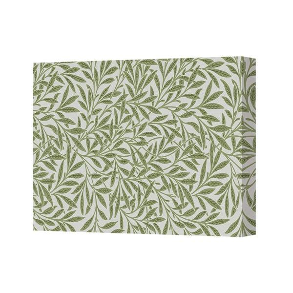 Benjamin Tate Design Green Leaf Botanical Canvas Wall Art Pattern For Living Room