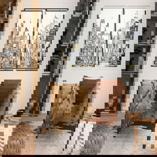 Wall Decor For Hallway | Set of 2 Urban Skyscrapers Wall art Prints