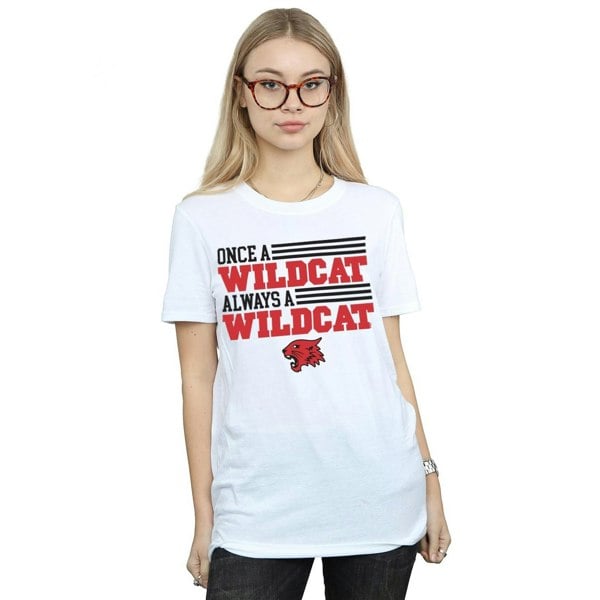 Disney Womens/Ladies High School Musical The Musical Once A Wildcat Cotton Boyfriend T-Shirt - White