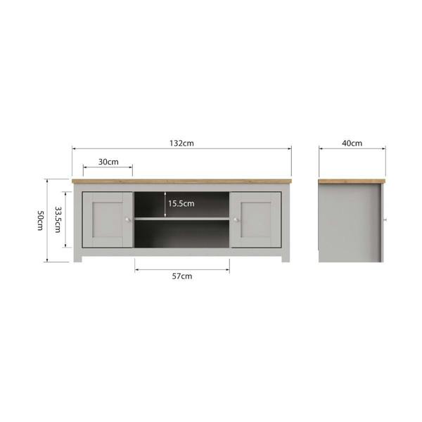 Timber Art Design Lisbon TV Unit Stand Media Cabinet 2 Doors + Shelf